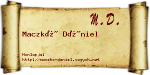 Maczkó Dániel névjegykártya